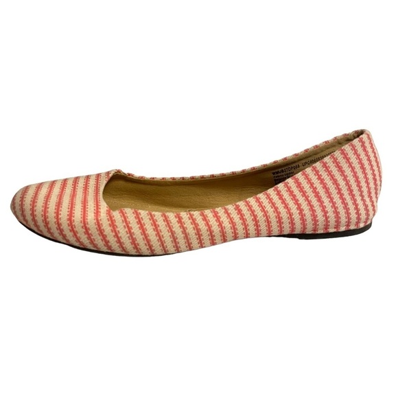 Time and Tru Shoes - Coral and White Striped Everyday Essential Ballet Flats Size 8.5